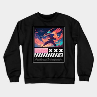 Anime Fighter retro image Crewneck Sweatshirt